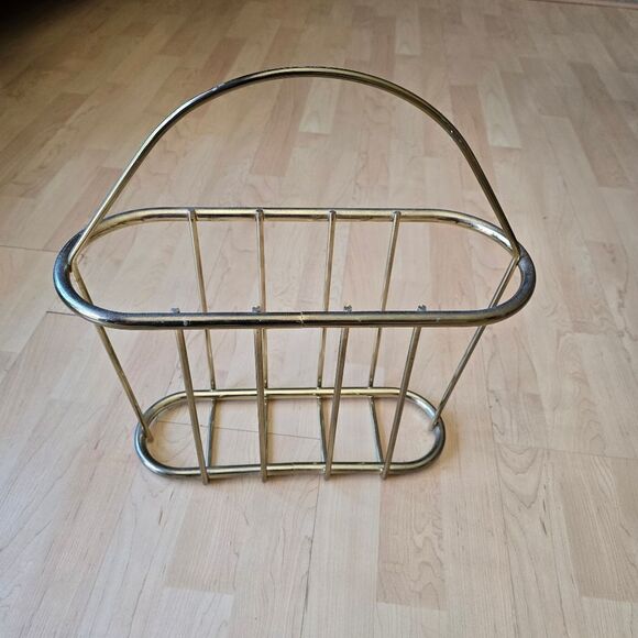 Mid Century Modern Brass Magazine Rack Book‎ Holder Vintage - Picture 8 of 8